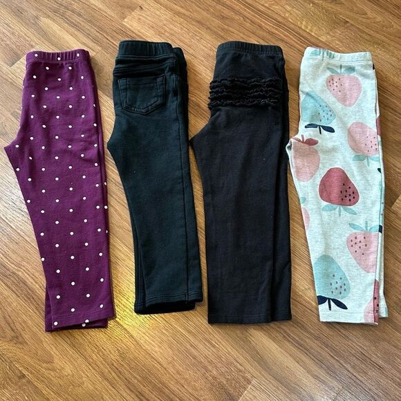 Toddler girls pack of 4 leggings- size 24 months - Picture 1 of 13